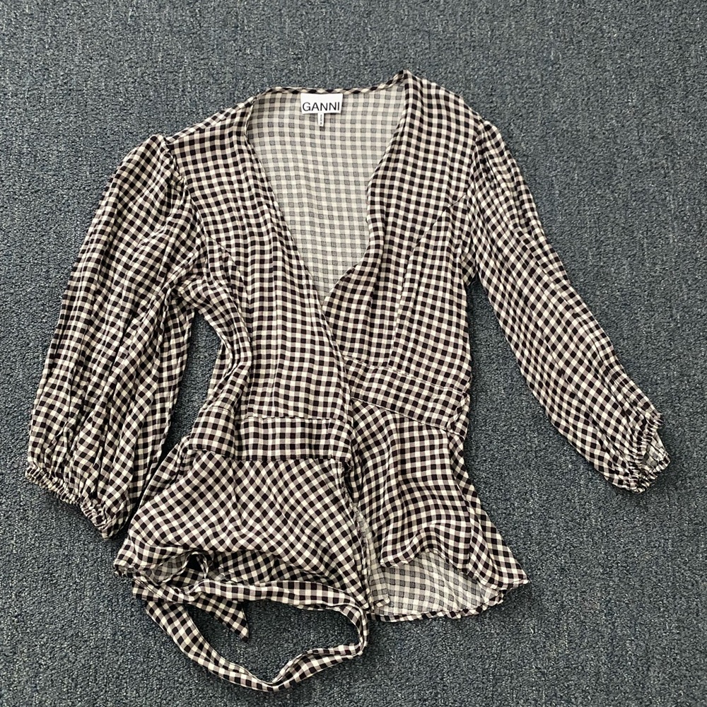 Ganni plaid top